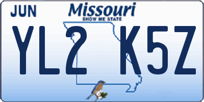 MO license plate YL2K5Z