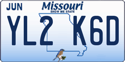 MO license plate YL2K6D