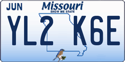 MO license plate YL2K6E