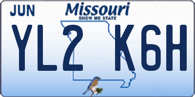 MO license plate YL2K6H
