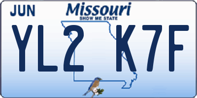 MO license plate YL2K7F