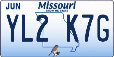 MO license plate YL2K7G
