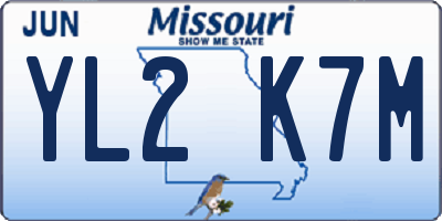 MO license plate YL2K7M