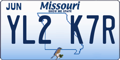 MO license plate YL2K7R