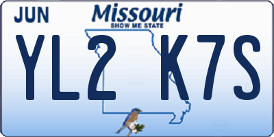 MO license plate YL2K7S