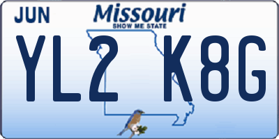 MO license plate YL2K8G