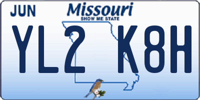 MO license plate YL2K8H