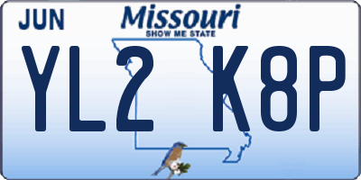 MO license plate YL2K8P