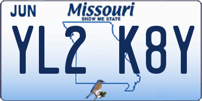 MO license plate YL2K8Y