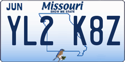 MO license plate YL2K8Z