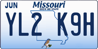 MO license plate YL2K9H