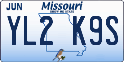 MO license plate YL2K9S