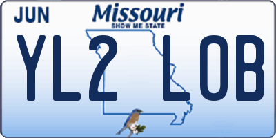 MO license plate YL2L0B