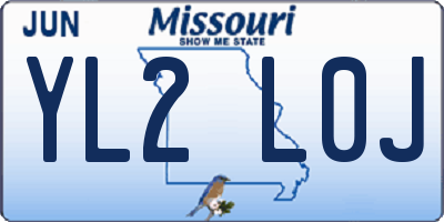 MO license plate YL2L0J