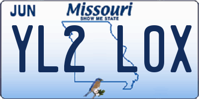 MO license plate YL2L0X