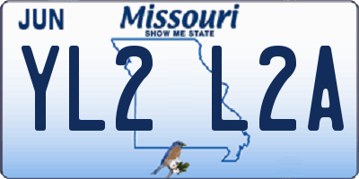 MO license plate YL2L2A