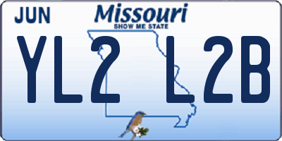 MO license plate YL2L2B