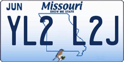 MO license plate YL2L2J