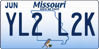 MO license plate YL2L2K