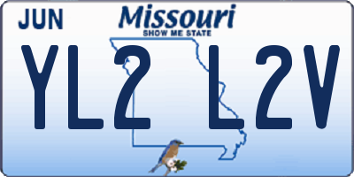 MO license plate YL2L2V