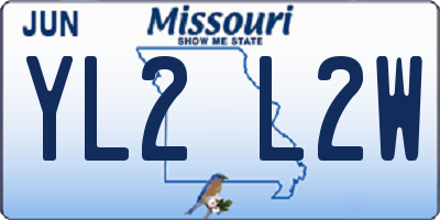 MO license plate YL2L2W