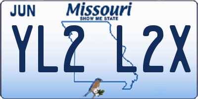 MO license plate YL2L2X