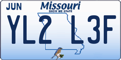 MO license plate YL2L3F