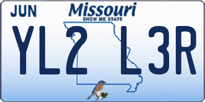 MO license plate YL2L3R