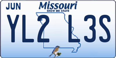 MO license plate YL2L3S