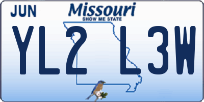 MO license plate YL2L3W