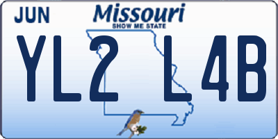 MO license plate YL2L4B