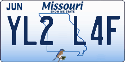 MO license plate YL2L4F