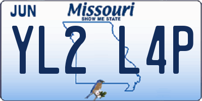MO license plate YL2L4P