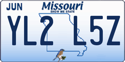 MO license plate YL2L5Z