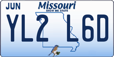 MO license plate YL2L6D