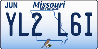 MO license plate YL2L6I