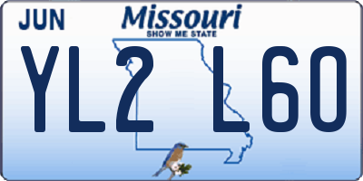 MO license plate YL2L6O