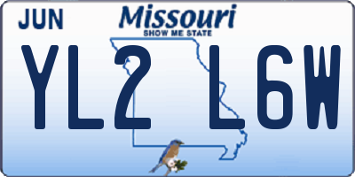MO license plate YL2L6W