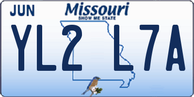 MO license plate YL2L7A