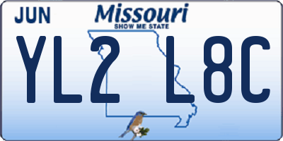 MO license plate YL2L8C