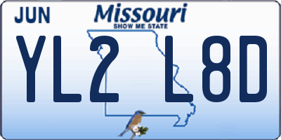 MO license plate YL2L8D