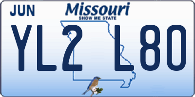 MO license plate YL2L8O
