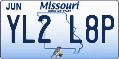 MO license plate YL2L8P