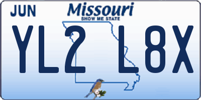 MO license plate YL2L8X
