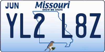 MO license plate YL2L8Z