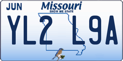 MO license plate YL2L9A