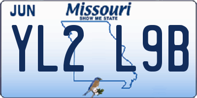 MO license plate YL2L9B
