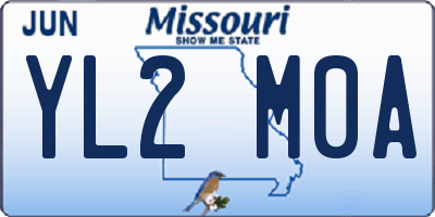 MO license plate YL2M0A