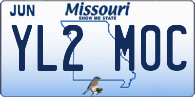 MO license plate YL2M0C