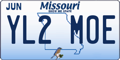 MO license plate YL2M0E